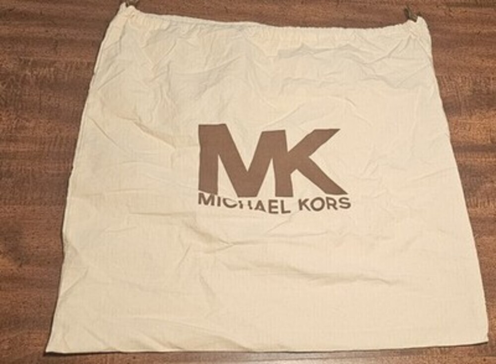 Michael Kors Dust Bag Cover 21x21 Ivory MK Brown Logo XL Excellent Condition